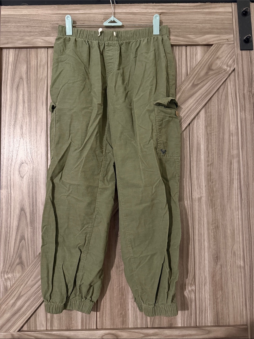 Roxy Kids Olive Cargo Pants with Elastic Ankles